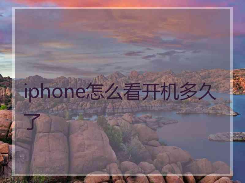 iphone怎么看开机多久了