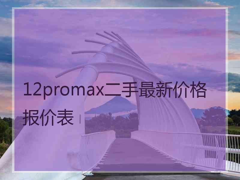 12promax二手最新价格报价表