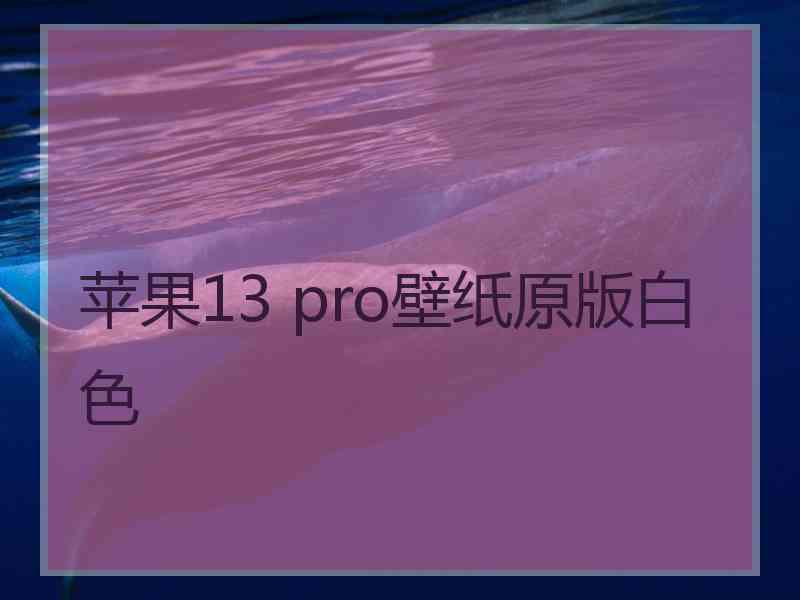 苹果13 pro壁纸原版白色