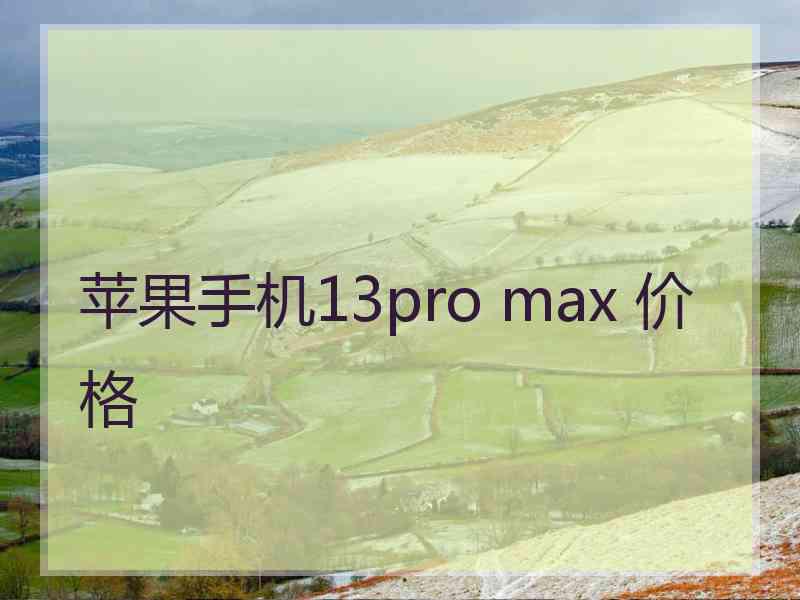 苹果手机13pro max 价格