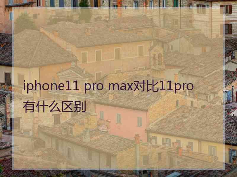 iphone11 pro max对比11pro有什么区别