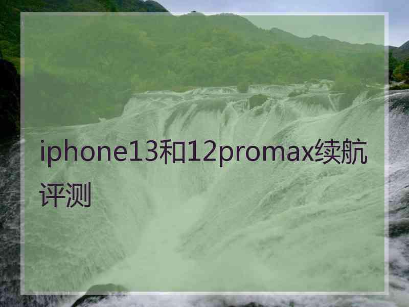 iphone13和12promax续航评测