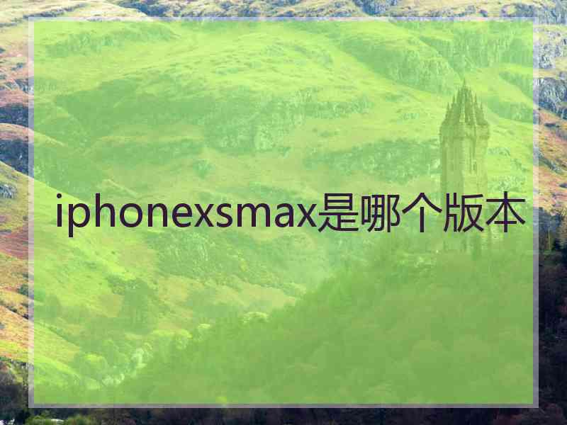 iphonexsmax是哪个版本