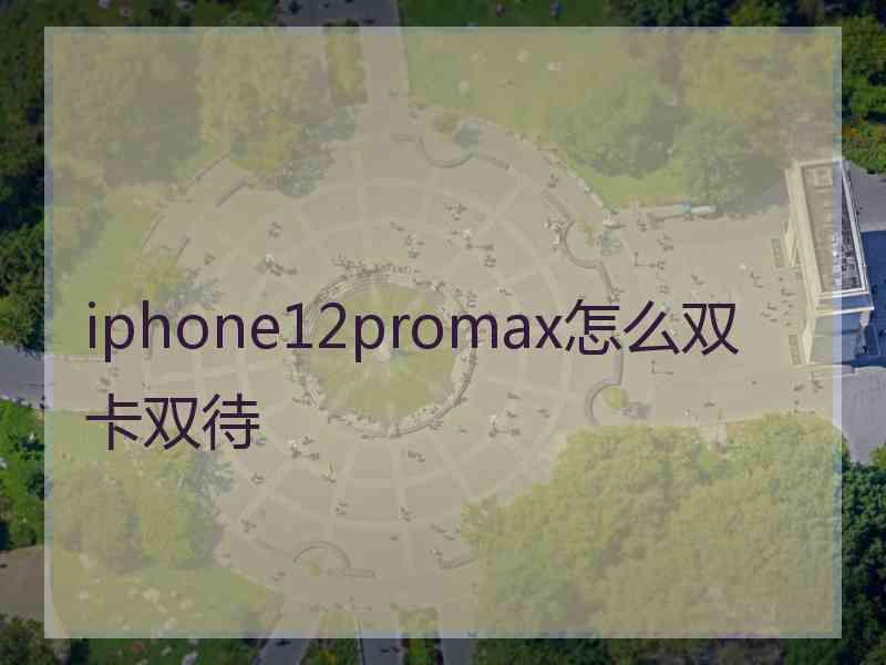 iphone12promax怎么双卡双待