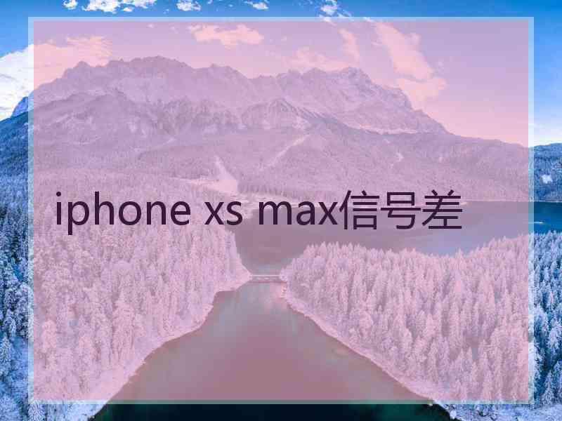 iphone xs max信号差