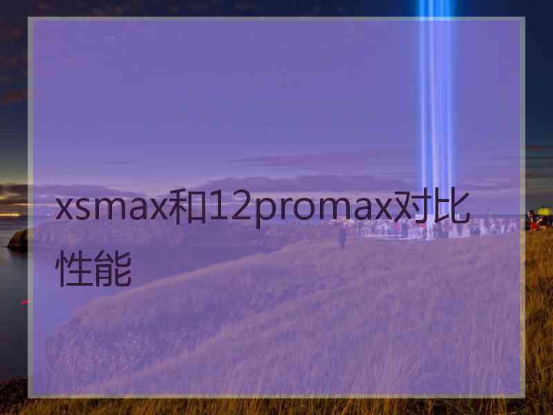 xsmax和12promax对比性能