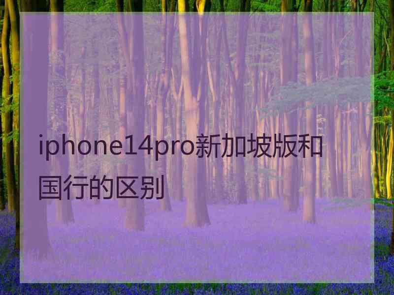 iphone14pro新加坡版和国行的区别