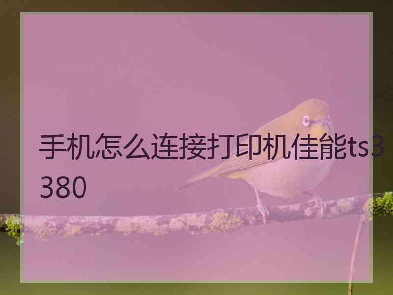 手机怎么连接打印机佳能ts3380