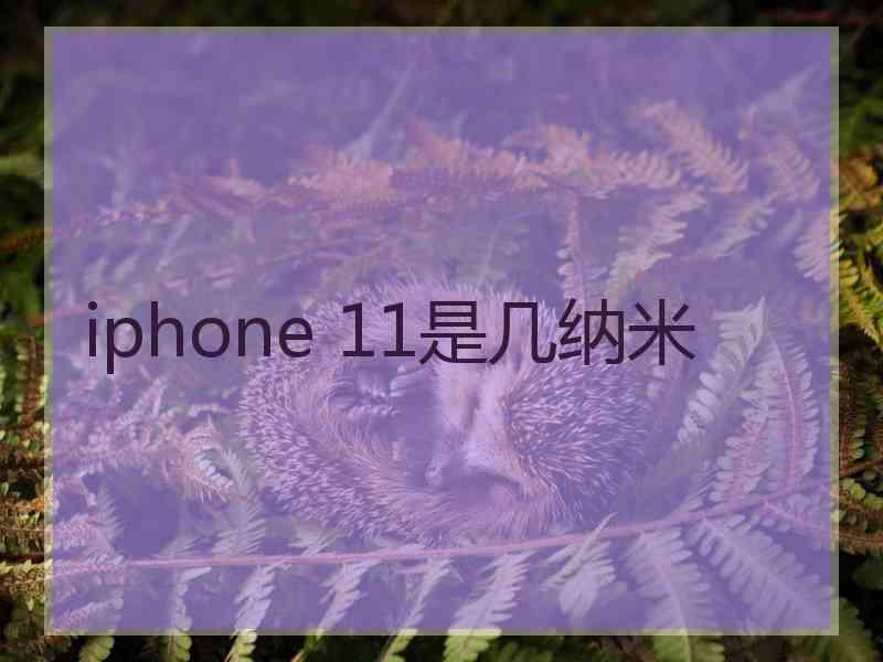 iphone 11是几纳米