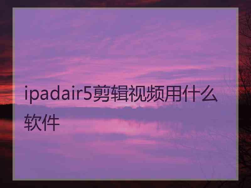 ipadair5剪辑视频用什么软件