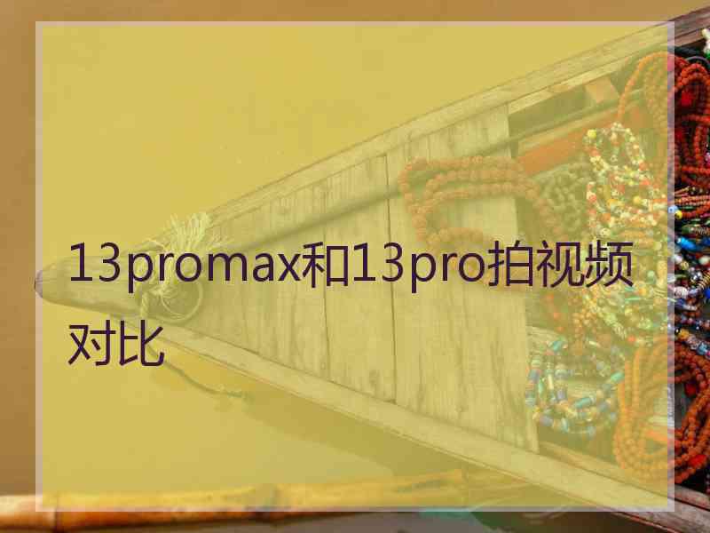 13promax和13pro拍视频对比