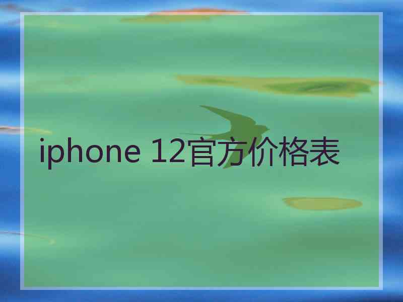 iphone 12官方价格表