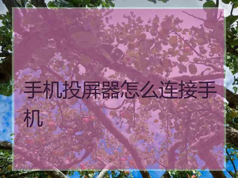 手机投屏器怎么连接手机