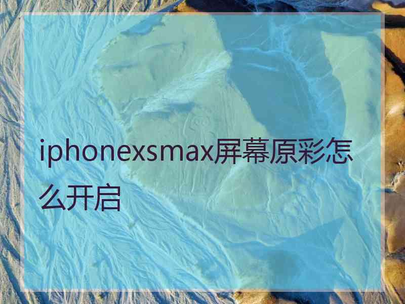 iphonexsmax屏幕原彩怎么开启