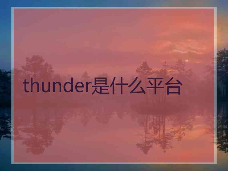 thunder是什么平台