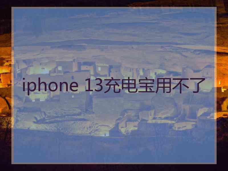 iphone 13充电宝用不了