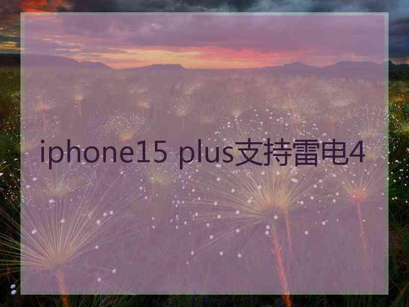 iphone15 plus支持雷电4