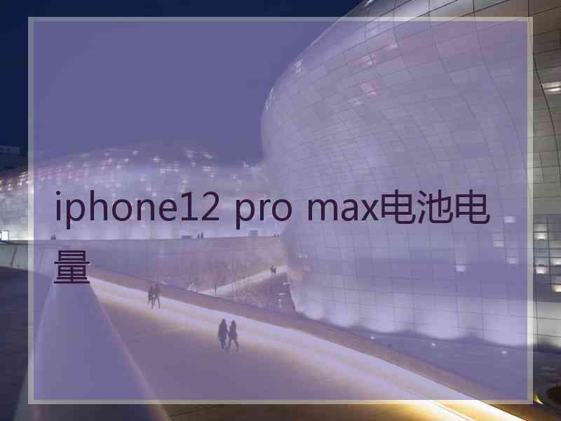 iphone12 pro max电池电量