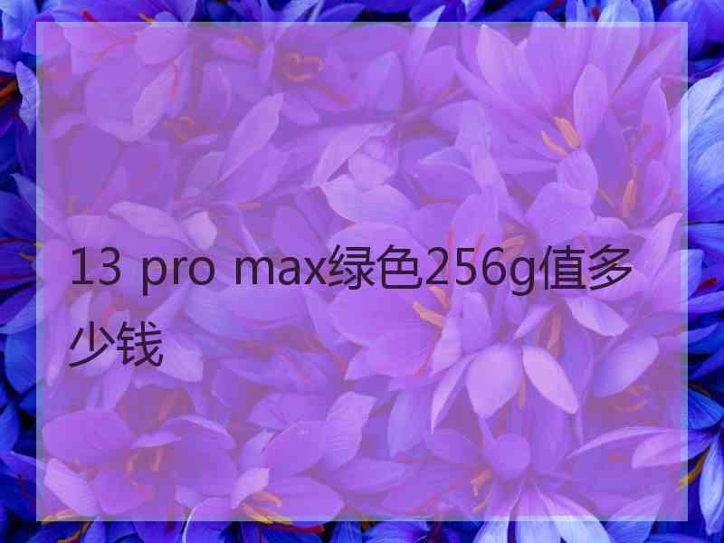 13 pro max绿色256g值多少钱