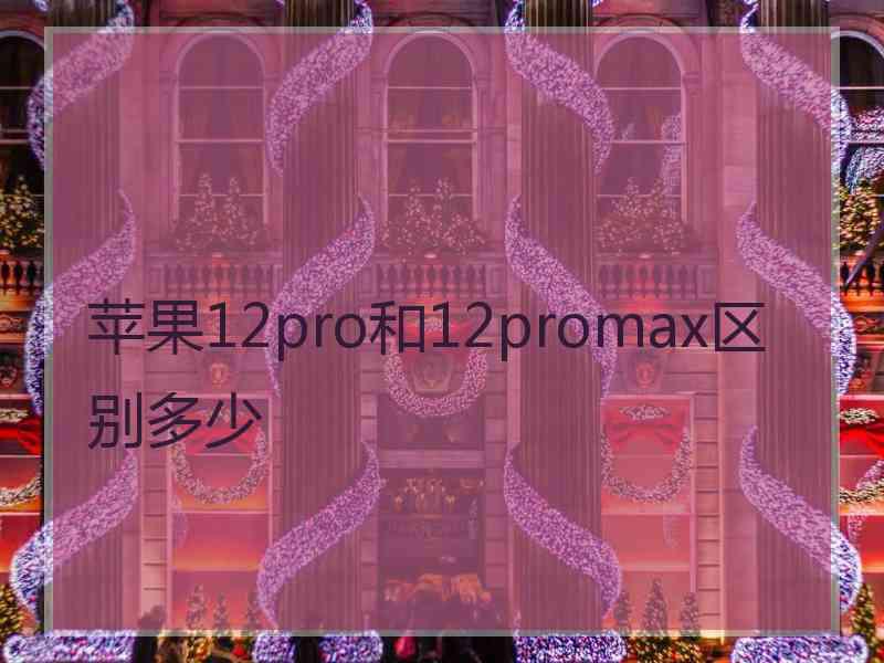 苹果12pro和12promax区别多少