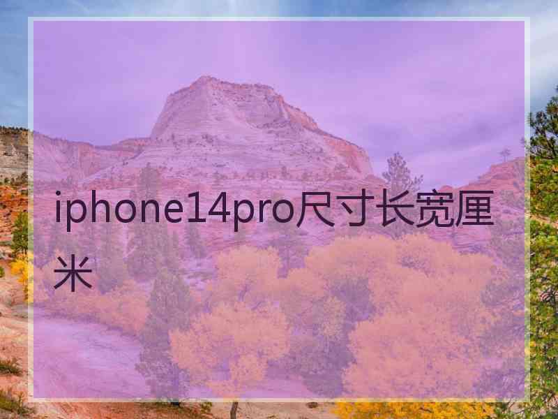 iphone14pro尺寸长宽厘米