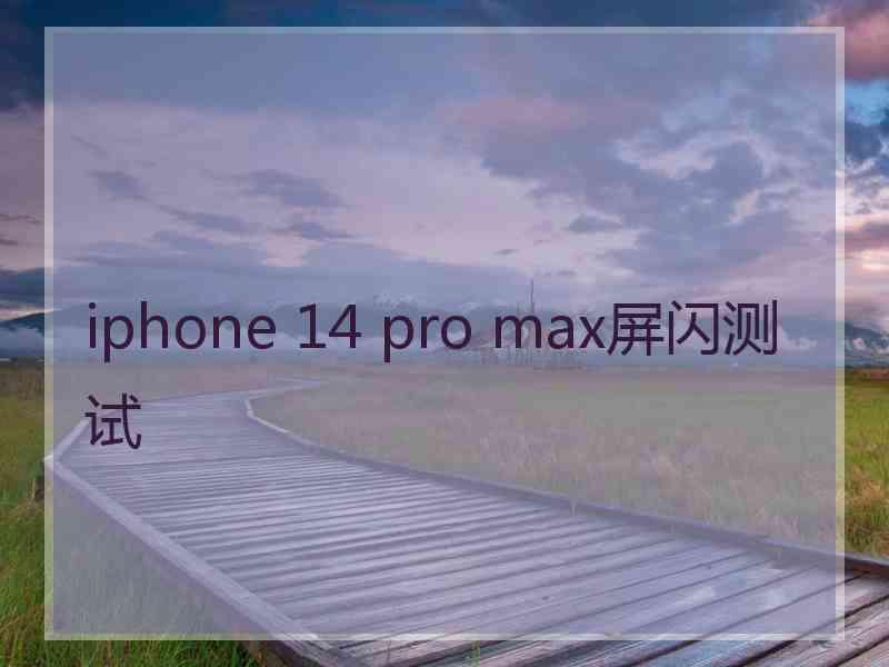 iphone 14 pro max屏闪测试