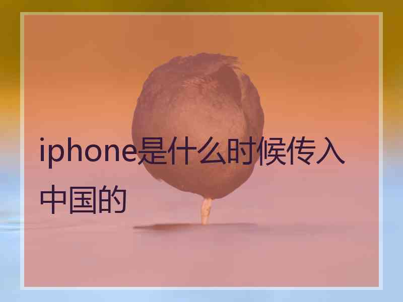 iphone是什么时候传入中国的