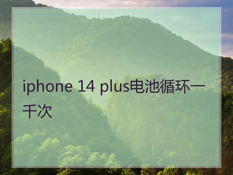 iphone 14 plus电池循环一千次