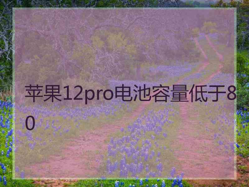 苹果12pro电池容量低于80