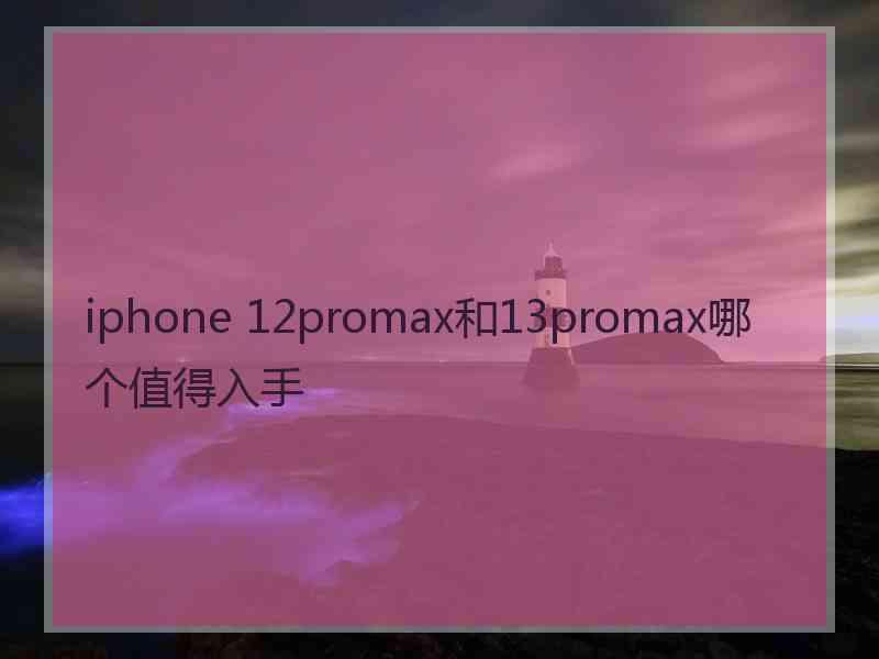 iphone 12promax和13promax哪个值得入手