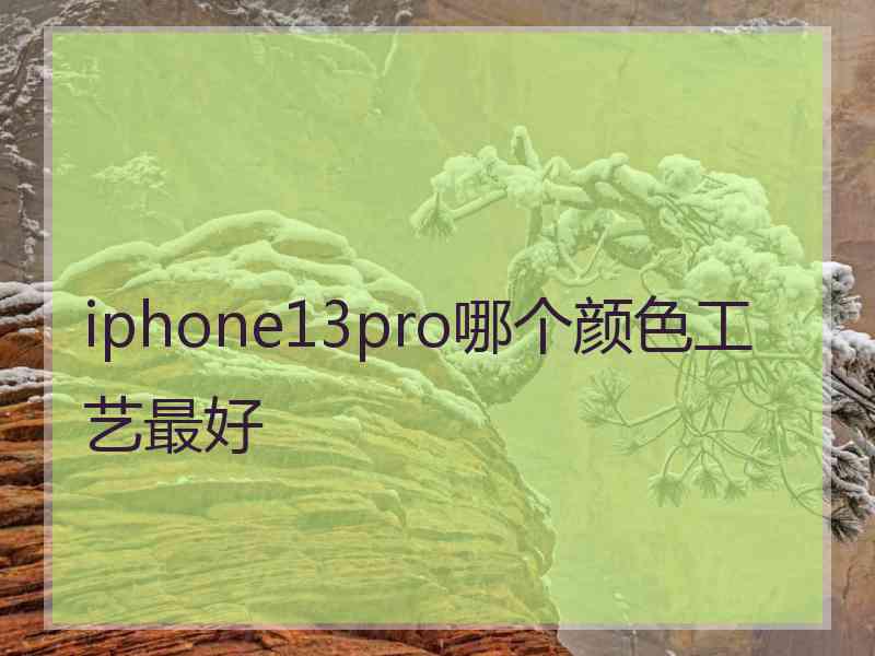 iphone13pro哪个颜色工艺最好