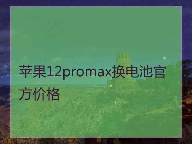 苹果12promax换电池官方价格