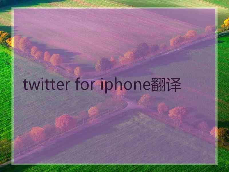 twitter for iphone翻译