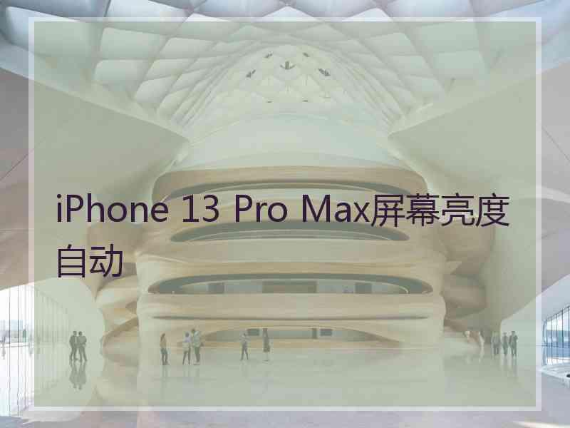 iPhone 13 Pro Max屏幕亮度自动