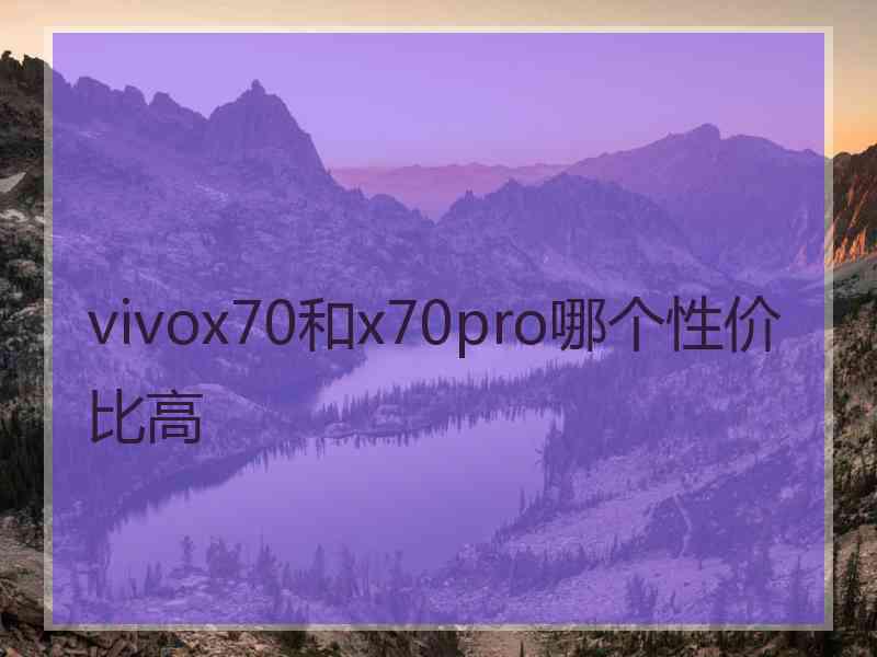 vivox70和x70pro哪个性价比高