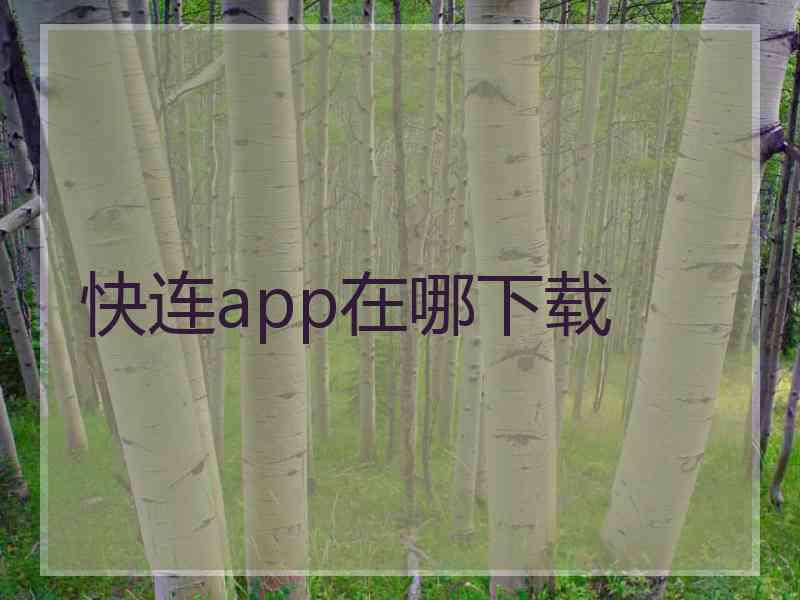 快连app在哪下载