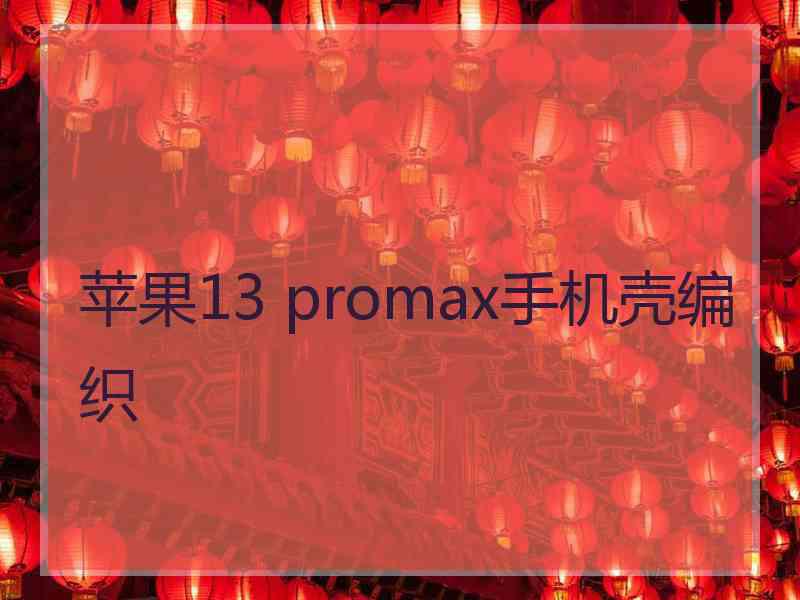 苹果13 promax手机壳编织