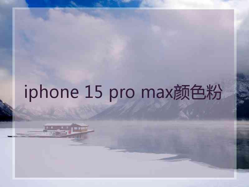 iphone 15 pro max颜色粉