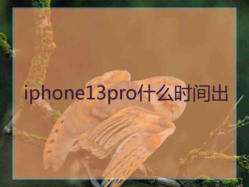 iphone13pro什么时间出