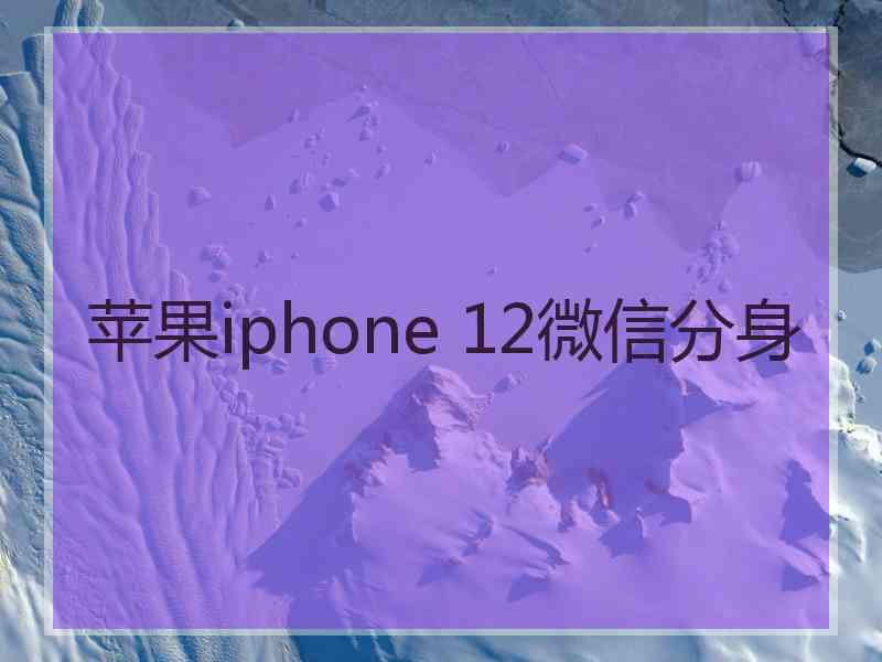 苹果iphone 12微信分身