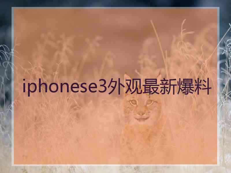 iphonese3外观最新爆料