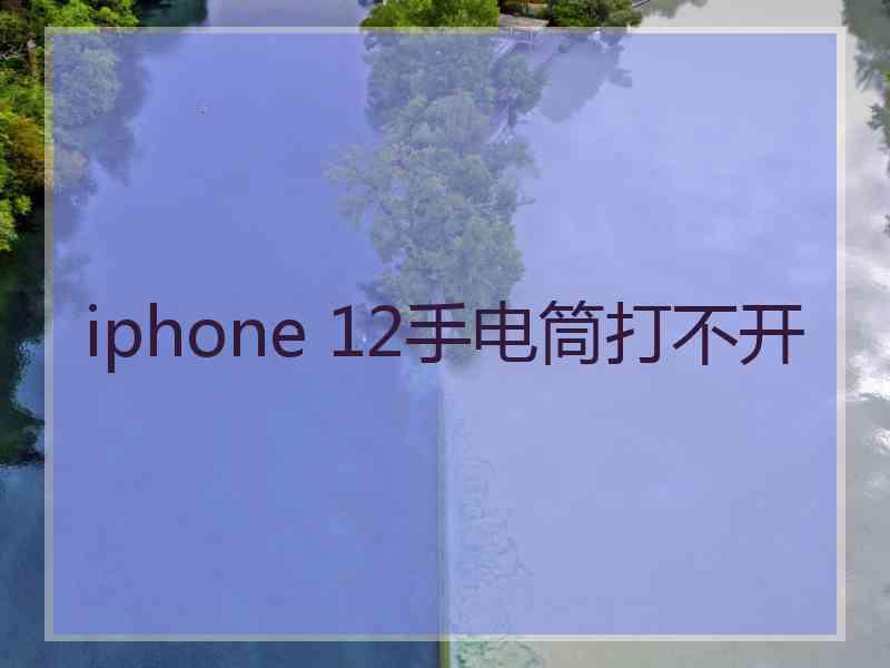 iphone 12手电筒打不开