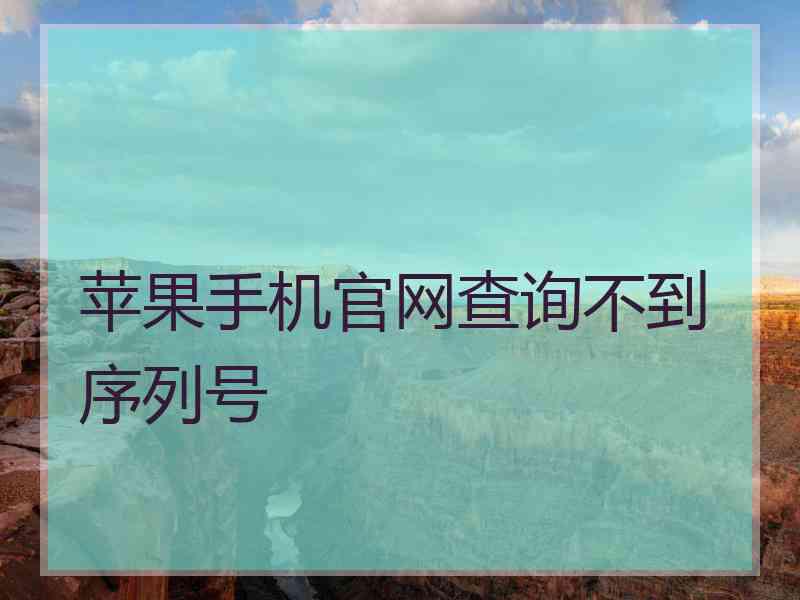 苹果手机官网查询不到序列号