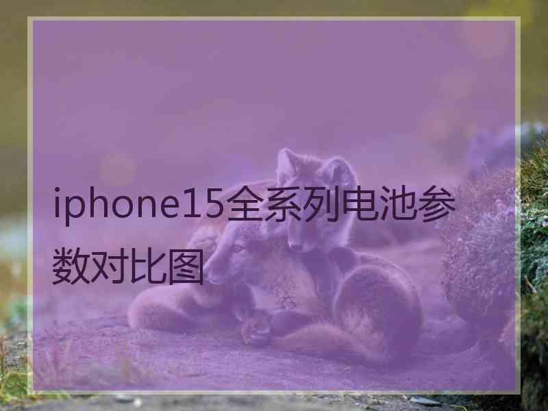 iphone15全系列电池参数对比图