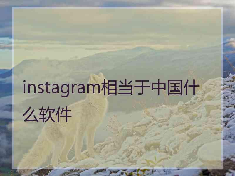 instagram相当于中国什么软件