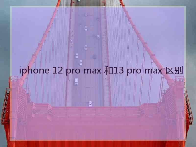 iphone 12 pro max 和13 pro max 区别