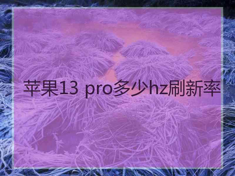 苹果13 pro多少hz刷新率