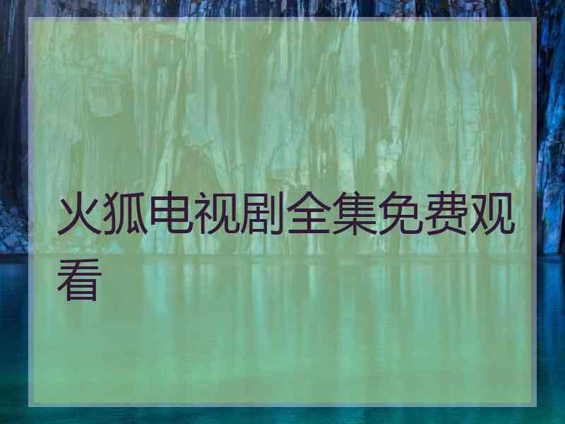 火狐电视剧全集免费观看