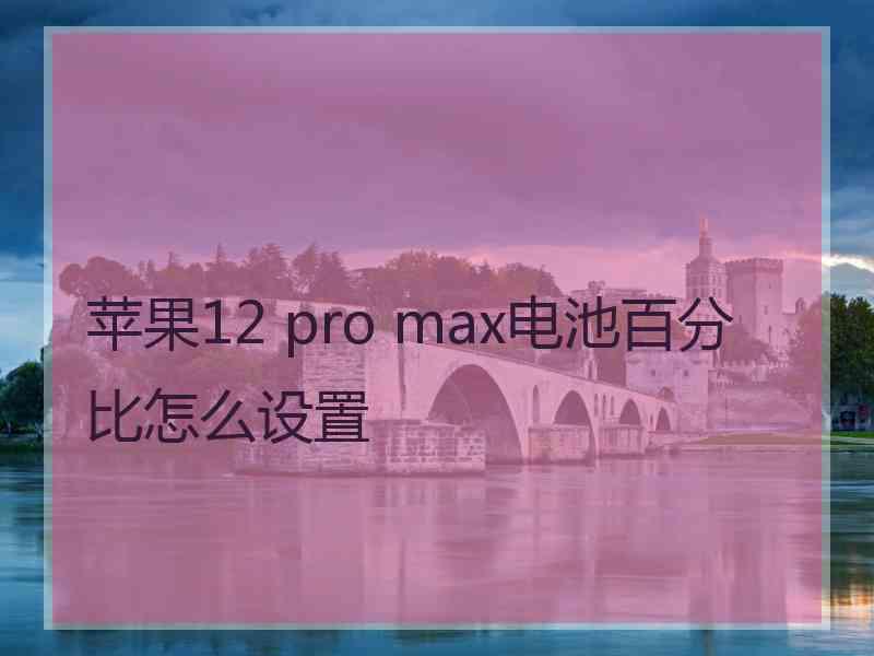 苹果12 pro max电池百分比怎么设置