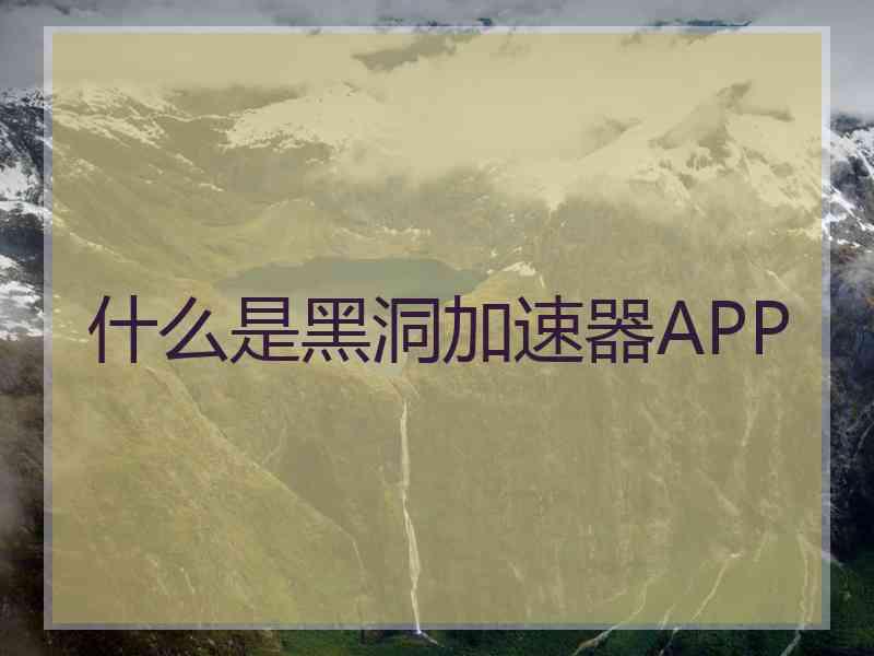 什么是黑洞加速器APP